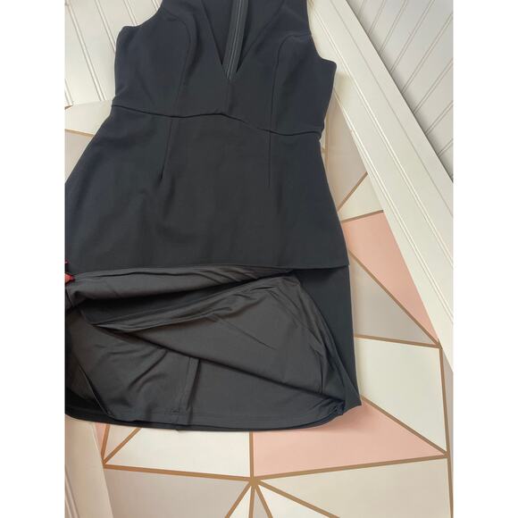 NBD x Revolve Black Dries Asymmetrical Body-Con Mini Dress Sleeveless V-Neck M - Picture 6 of 8